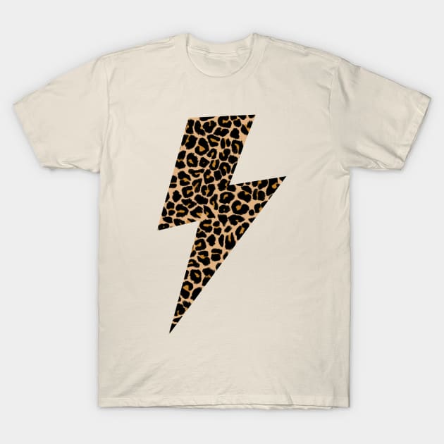 Preppy Leopard Print Lightning Bolt T-Shirt by OneThreeSix